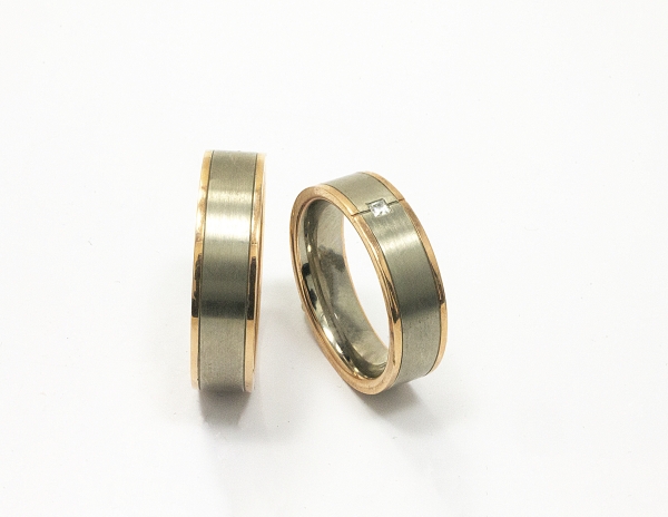 7. Trauringe Bicolor / Weißgold Roségold /Diamant
